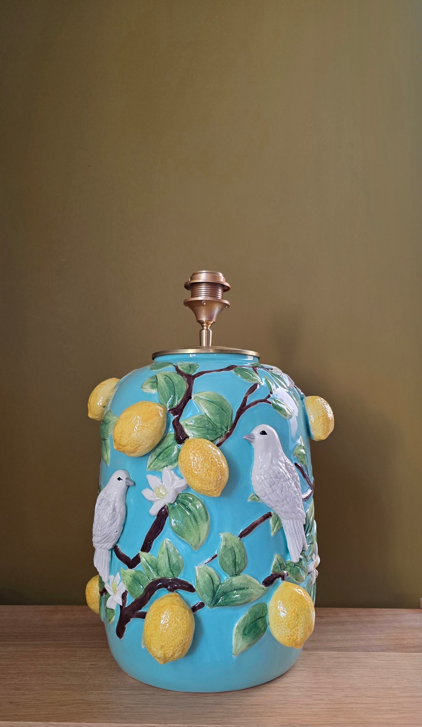 Lampenvoet blauw met vogels